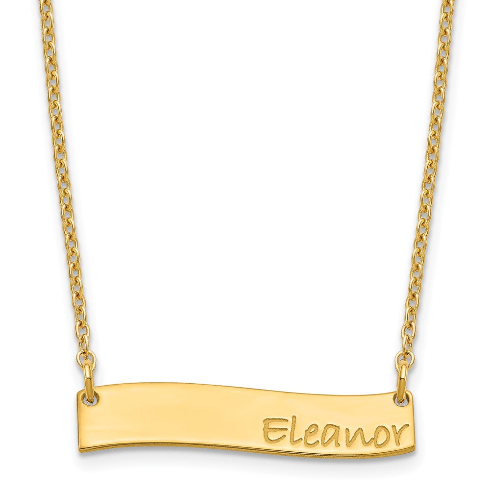 SS/Gold-plated Small BRADLEY HAND Curved Bar Necklace XNA1074GP