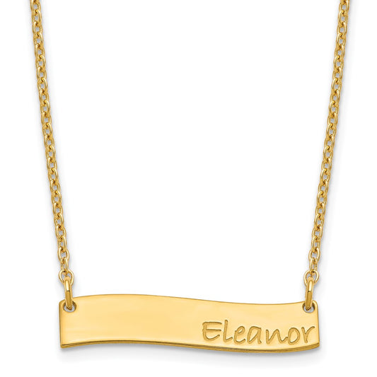 SS/Gold-plated Small BRADLEY HAND Curved Bar Necklace XNA1074GP