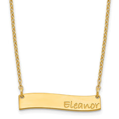 SS/Gold-plated Small BRADLEY HAND Curved Bar Necklace XNA1074GP