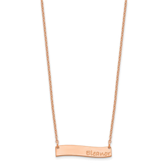 SS/Rose-plated Small BRADLEY HAND Curved Bar Necklace XNA1074RP