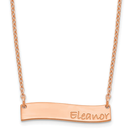 SS/Rose-plated Small BRADLEY HAND Curved Bar Necklace XNA1074RP