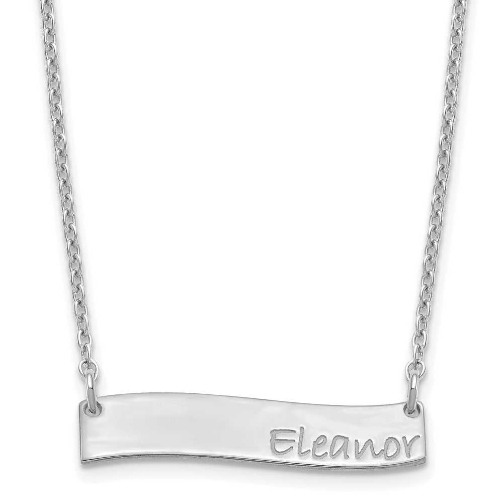 SS/Rhodium-plated Small BRADLEY HAND Curved Bar Necklace XNA1074SS