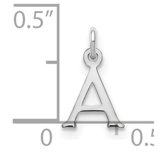 Sterling Silver Rhodium-plated Letter A Initial Charm