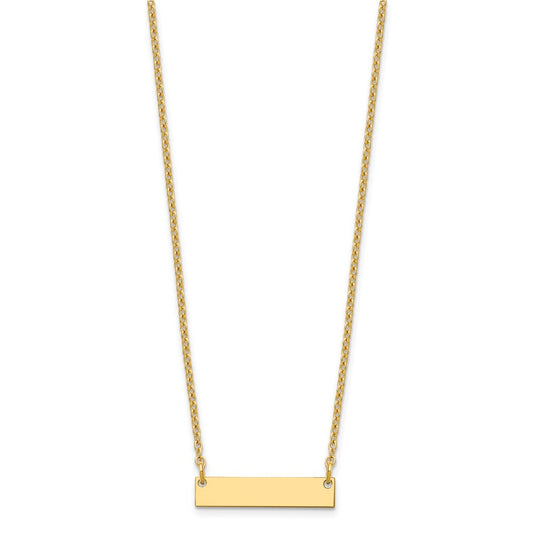 Sterling Silver/Gold-plated Small Blank Bar Necklace XNA1197GP