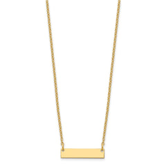 Sterling Silver/Gold-plated Small Blank Bar Necklace XNA1197GP