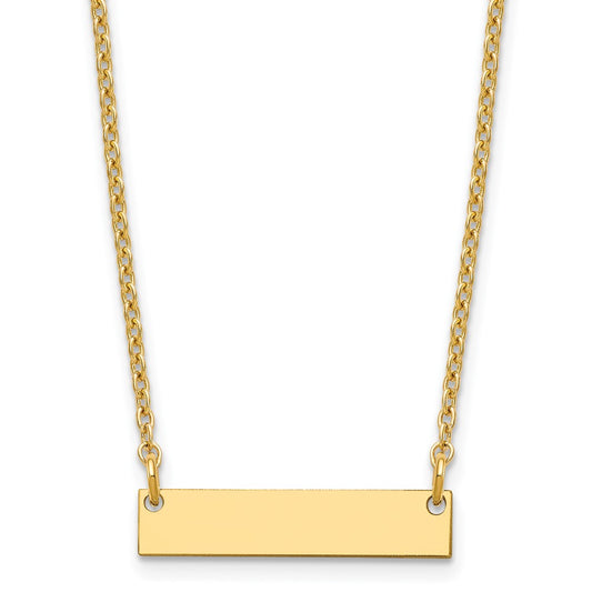 Sterling Silver/Gold-plated Small Blank Bar Necklace XNA1197GP