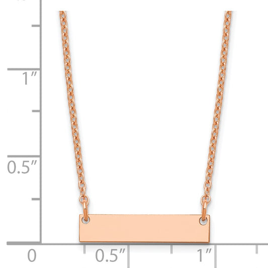 Sterling Silver/Rose-plated Small Blank Bar Necklace XNA1197RP