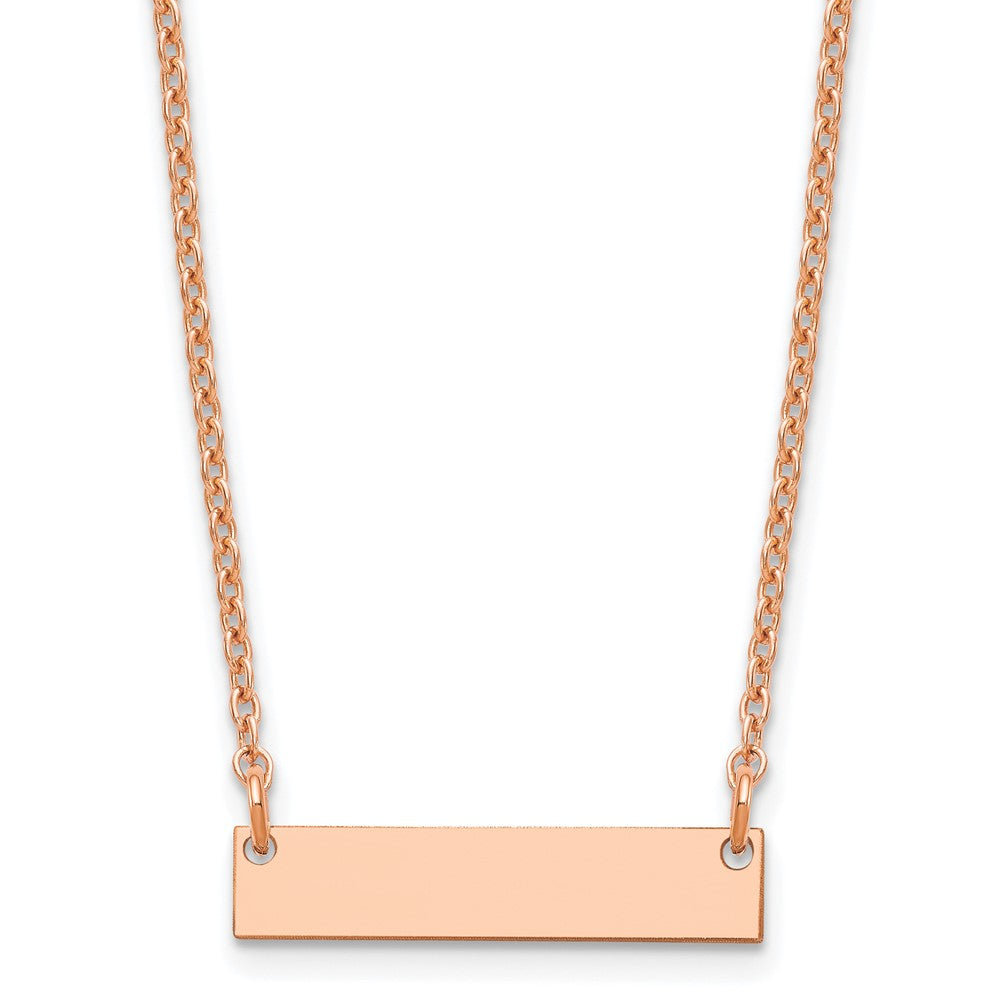 Sterling Silver/Rose-plated Small Blank Bar Necklace XNA1197RP