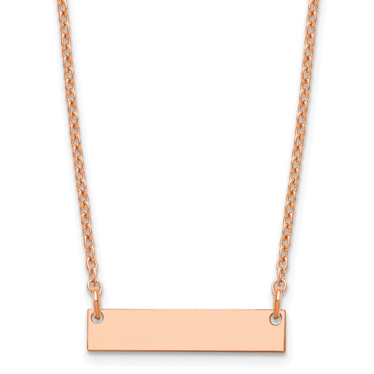 Sterling Silver/Rose-plated Small Blank Bar Necklace XNA1197RP