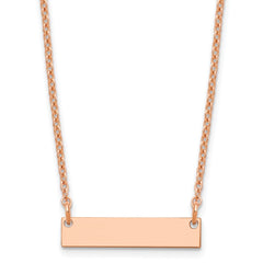 Sterling Silver/Rose-plated Small Blank Bar Necklace XNA1197RP