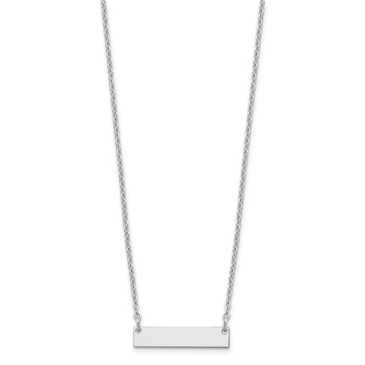 Sterling Silver/Rhodium-plated Small Blank Bar Necklace XNA1197SS
