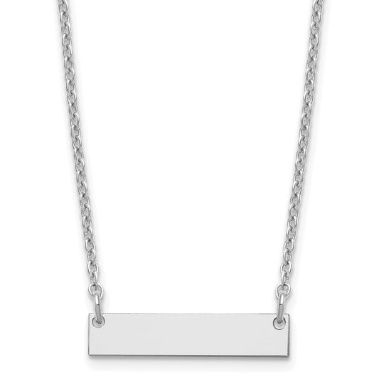 Sterling Silver/Rhodium-plated Small Blank Bar Necklace XNA1197SS