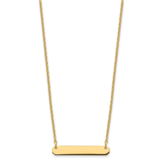 Sterling silver/Gold-plated Small Blank Bar Necklace XNA1198GP