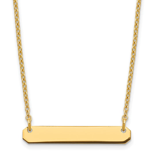 Sterling silver/Gold-plated Small Blank Bar Necklace XNA1198GP