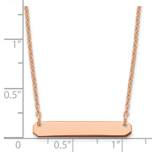 Sterling Silver/Rose-plated Small Blank Bar Necklace XNA1198RP