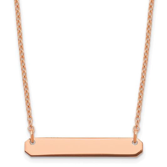 Sterling Silver/Rose-plated Small Blank Bar Necklace XNA1198RP