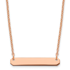 Sterling Silver/Rose-plated Small Blank Bar Necklace XNA1198RP