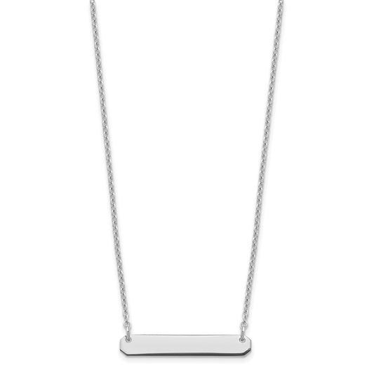 Sterling Silver/Rhodium-plated Small Blank Bar Necklace XNA1198SS
