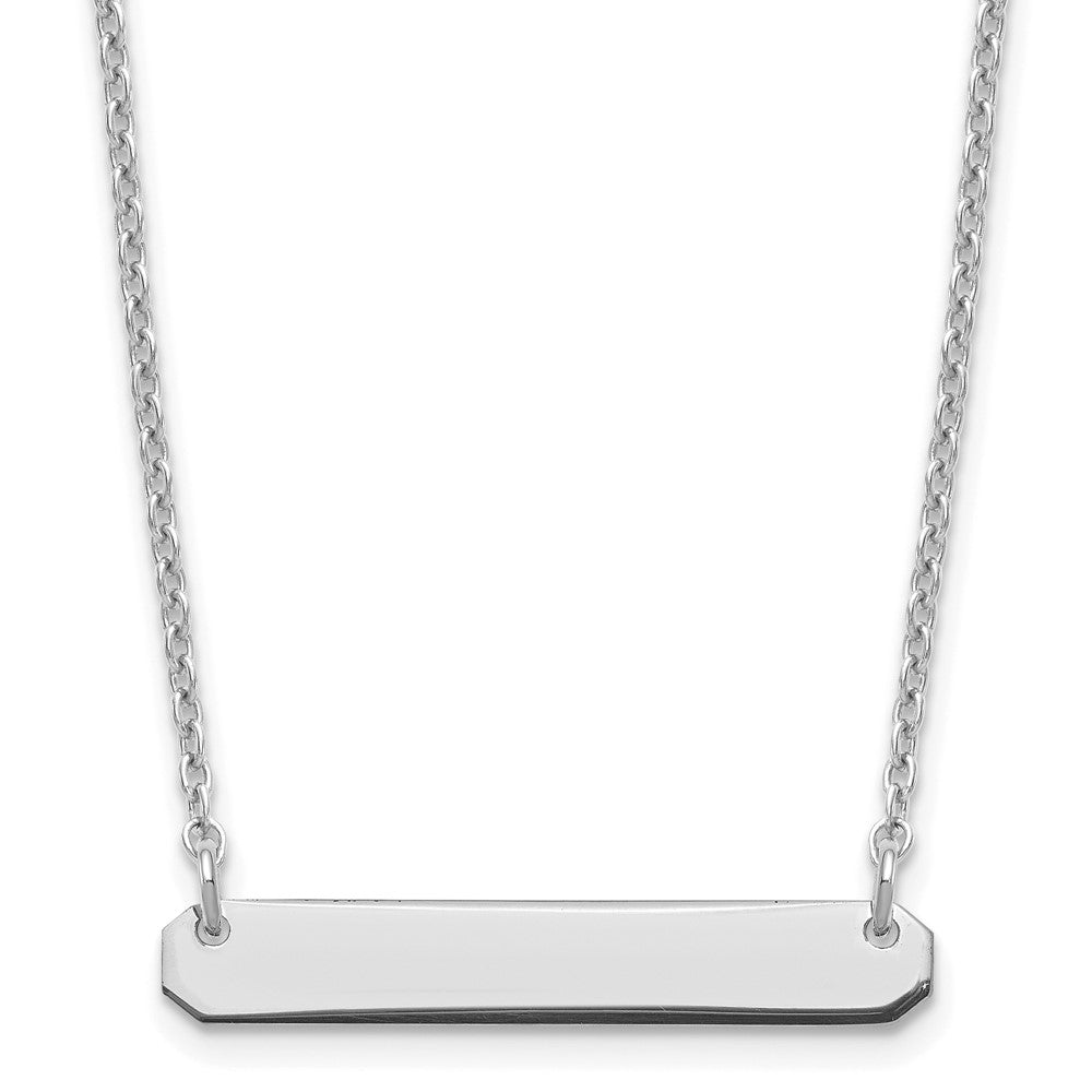 Sterling Silver/Rhodium-plated Small Blank Bar Necklace XNA1198SS
