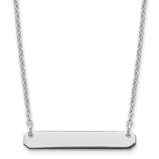 Sterling Silver/Rhodium-plated Small Blank Bar Necklace XNA1198SS