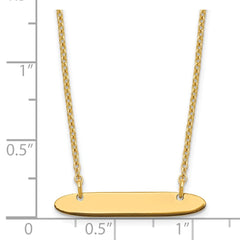 Sterling Silver/Gold-plated Small Oblong Blank Bar Necklace XNA1199GP