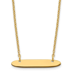 Sterling Silver/Gold-plated Small Oblong Blank Bar Necklace XNA1199GP