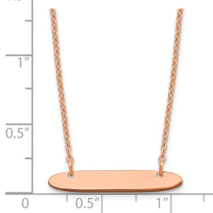 Sterling Silver/Rose-plated Small Oblong Blank Bar Necklace XNA1199RP
