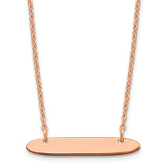 Sterling Silver/Rose-plated Small Oblong Blank Bar Necklace XNA1199RP