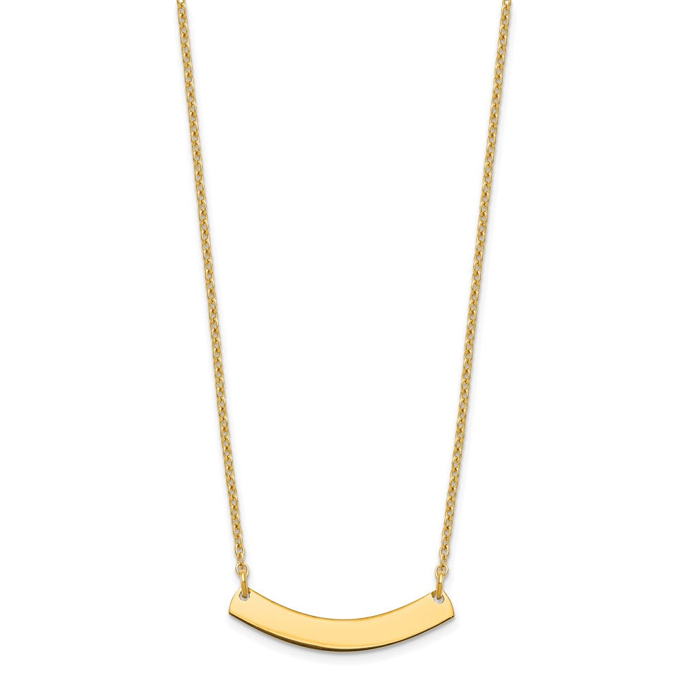 Sterling Silver/Gold-plated Small Curved Blank Bar Necklace XNA1200GP