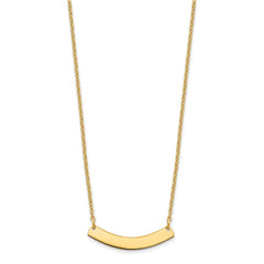 Sterling Silver/Gold-plated Small Curved Blank Bar Necklace XNA1200GP