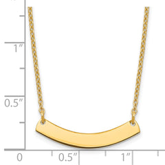 Sterling Silver/Gold-plated Small Curved Blank Bar Necklace XNA1200GP