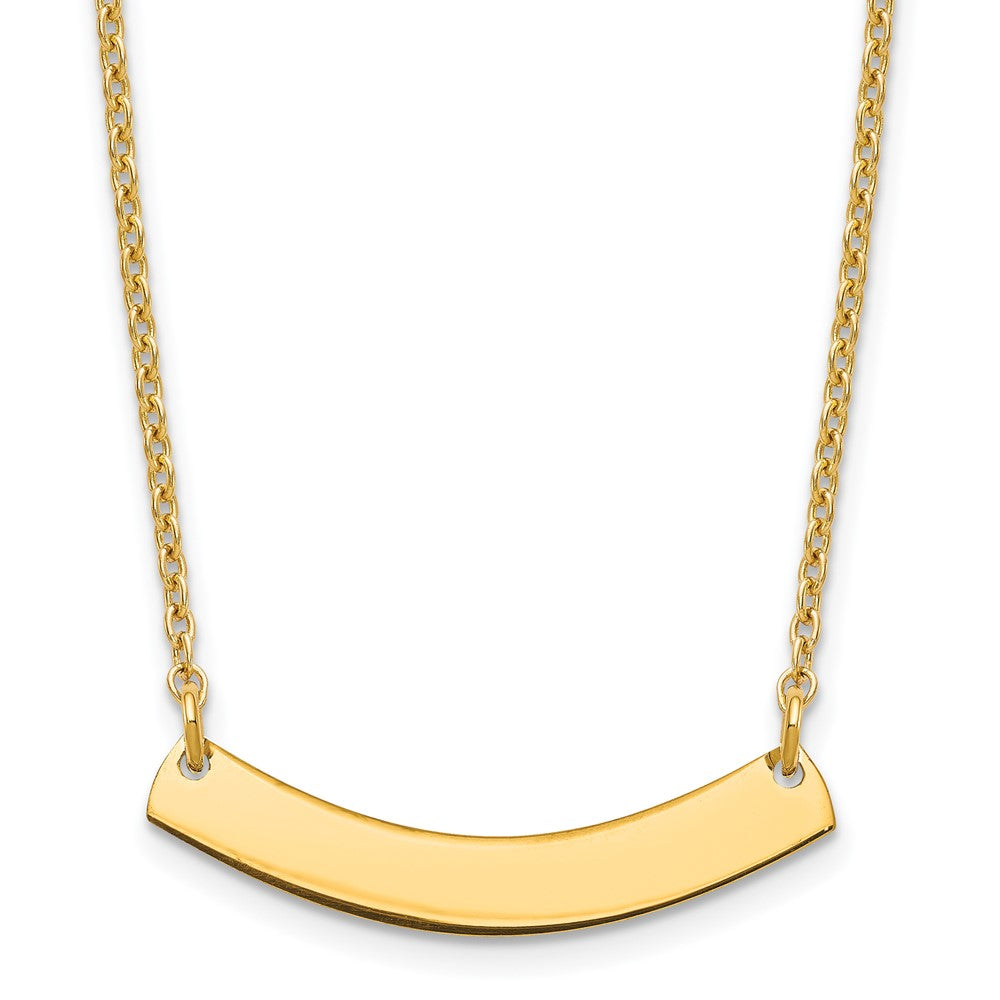 Sterling Silver/Gold-plated Small Curved Blank Bar Necklace XNA1200GP