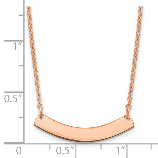 Sterling Silver/Rhodium-plated Small Curved Blank Bar Necklace XNA1200RP