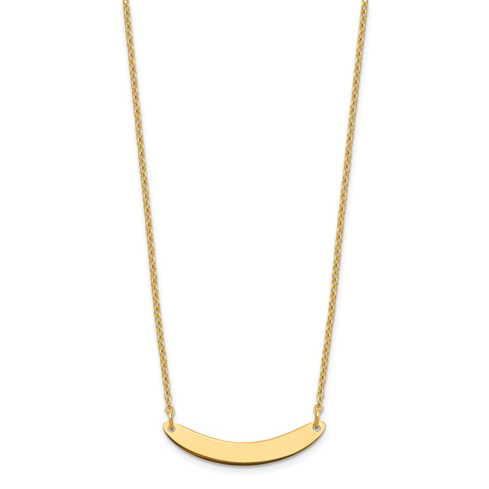 Sterling Silver/Gold-plated Small Curved Blank Bar Necklace XNA1201GP