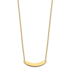 Sterling Silver/Gold-plated Small Curved Blank Bar Necklace XNA1201GP