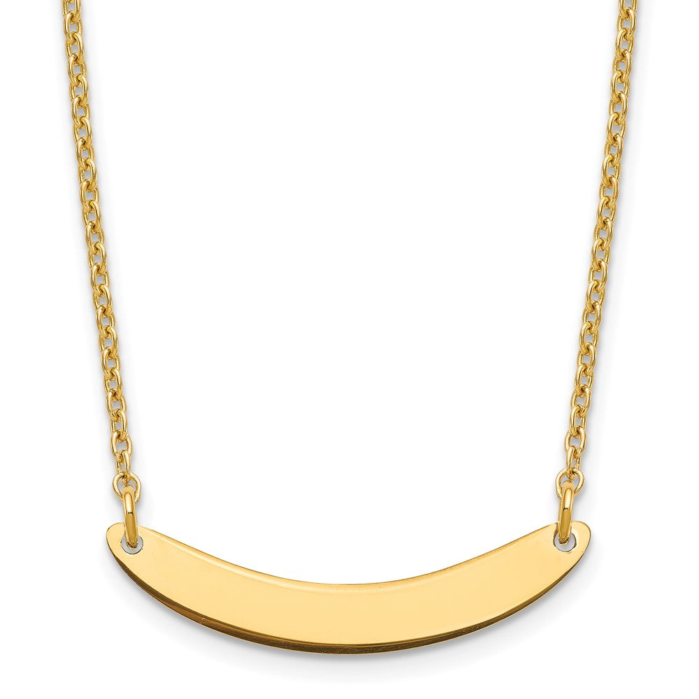 Sterling Silver/Gold-plated Small Curved Blank Bar Necklace XNA1201GP