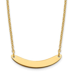Sterling Silver/Gold-plated Small Curved Blank Bar Necklace XNA1201GP
