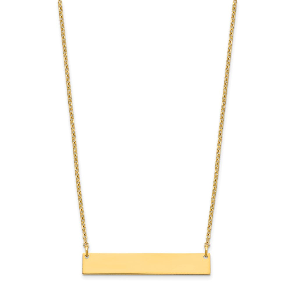 Sterling Silver/Gold-plated Medium Blank Bar Necklace XNA1202GP