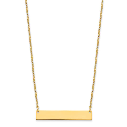 Sterling Silver/Gold-plated Medium Blank Bar Necklace XNA1202GP