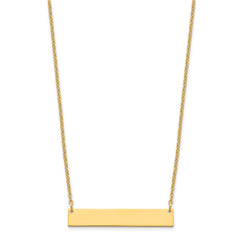 Sterling Silver/Gold-plated Medium Blank Bar Necklace XNA1202GP