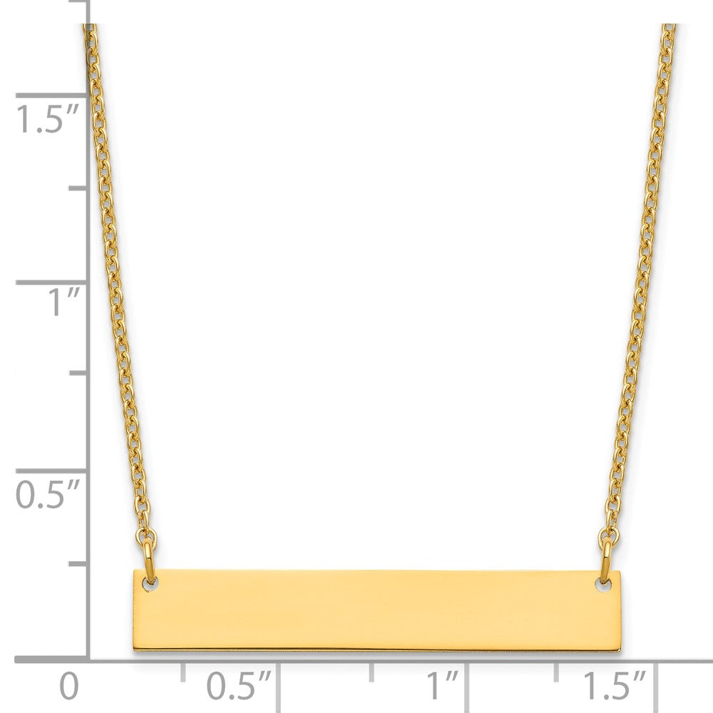 Sterling Silver/Gold-plated Medium Blank Bar Necklace XNA1202GP