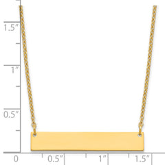 Sterling Silver/Gold-plated Medium Blank Bar Necklace XNA1202GP