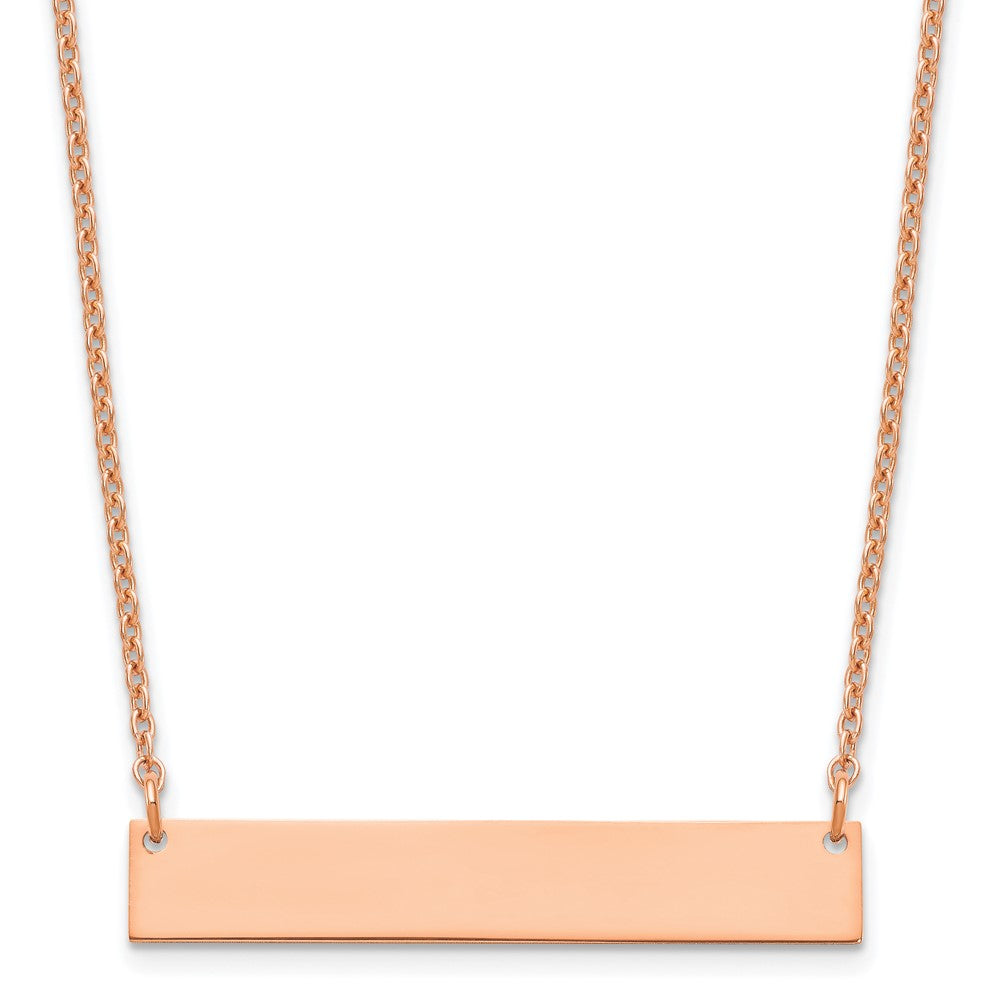 Sterling Silver/Rose-gold Medium Blank Bar Necklace XNA1202RP