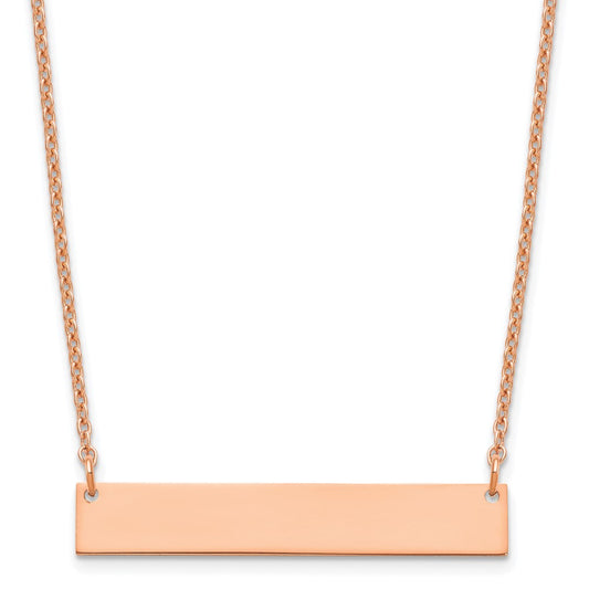 Sterling Silver/Rose-gold Medium Blank Bar Necklace XNA1202RP