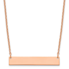 Sterling Silver/Rose-gold Medium Blank Bar Necklace XNA1202RP