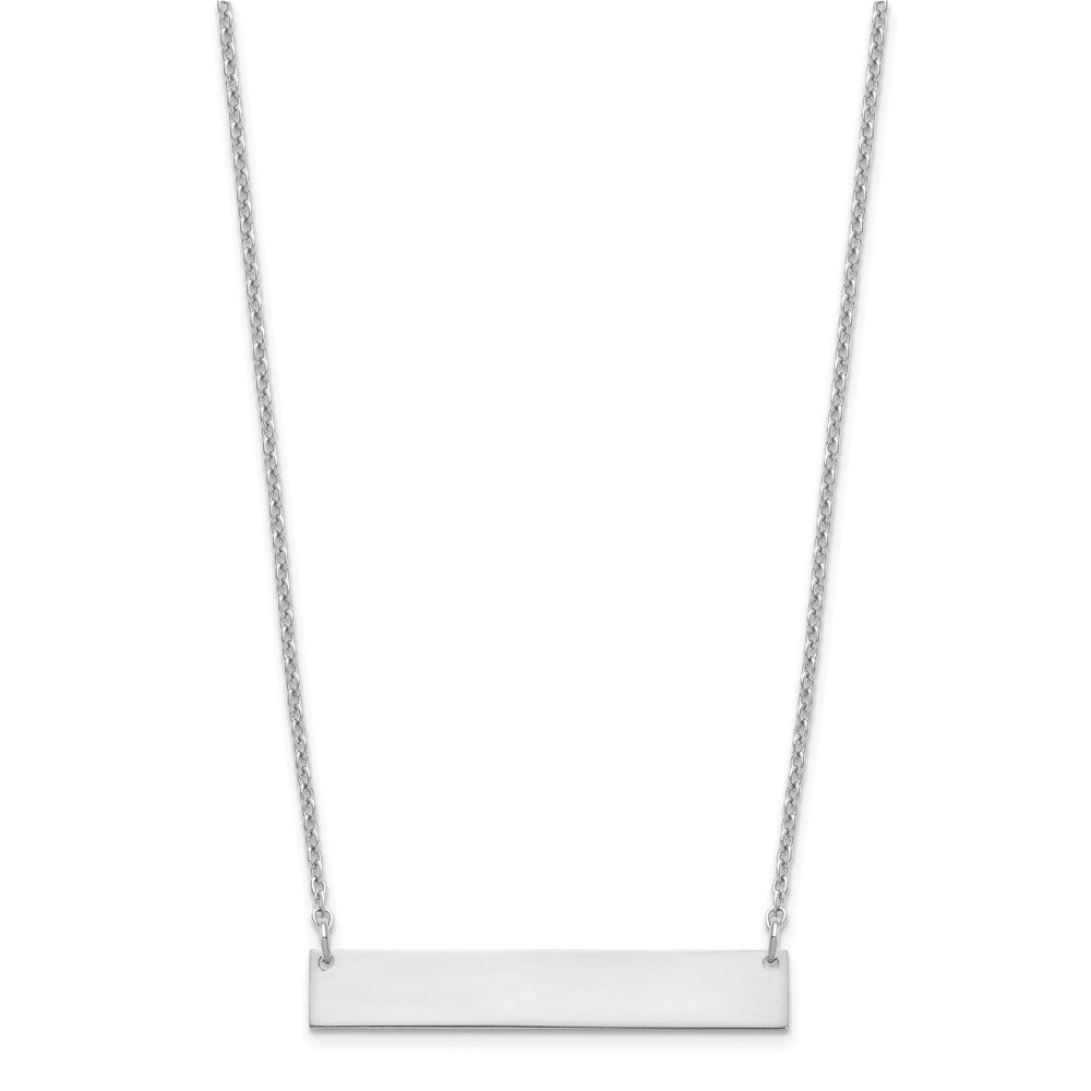 Sterling Silver/Rhodium-plated Medium Blank Bar Necklace XNA1202SS