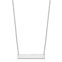 Sterling Silver/Rhodium-plated Medium Blank Bar Necklace XNA1202SS