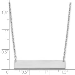 Sterling Silver/Rhodium-plated Medium Blank Bar Necklace XNA1202SS