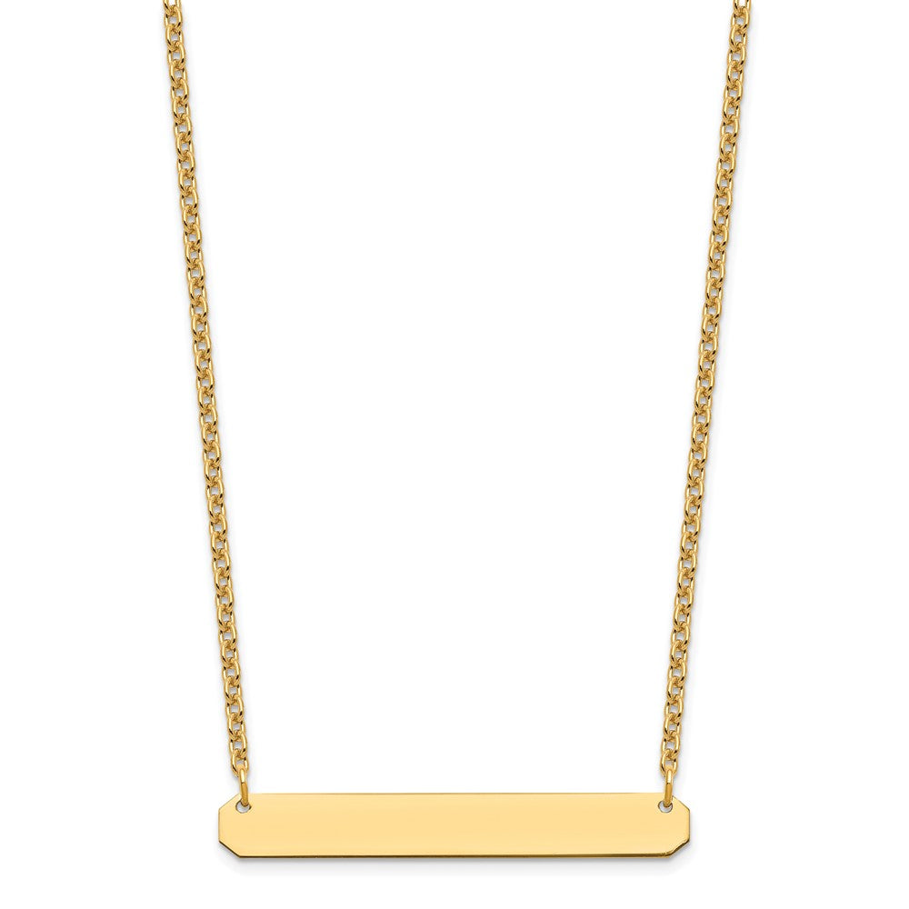 Sterling Silver/Gold-plated Medium Blank Bar Necklace XNA1203GP