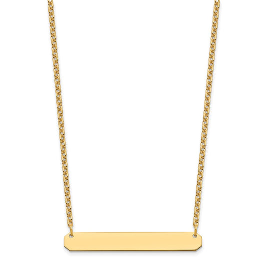 Sterling Silver/Gold-plated Medium Blank Bar Necklace XNA1203GP